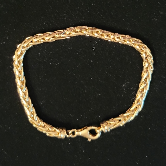 14KT SOLID YELLOW GOLD SPIGA LINK BRACELET - Picture 4 of 10